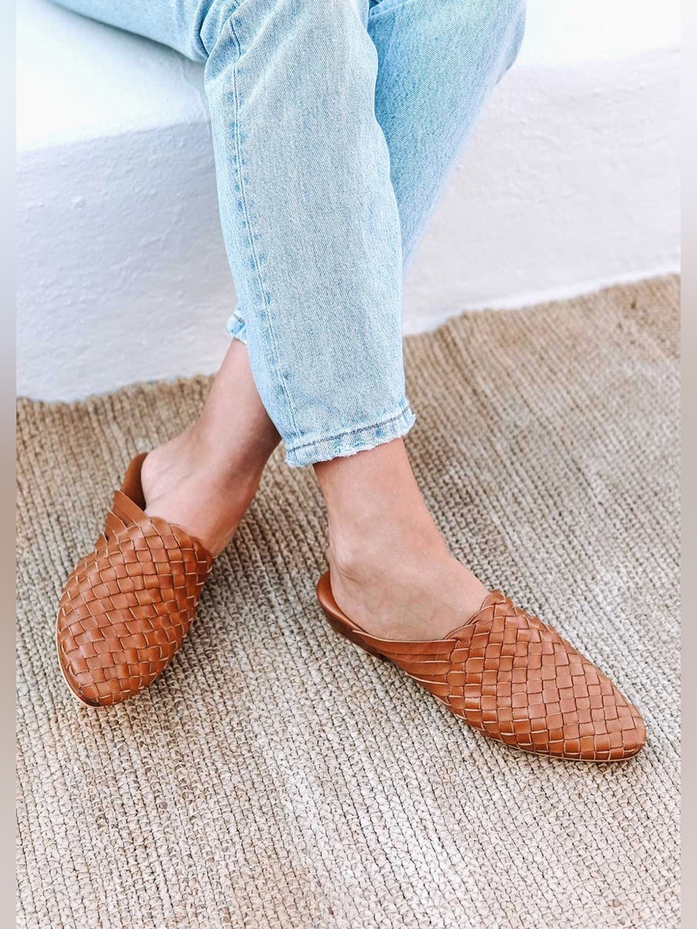 LIBERTE Prague Woven Mule - Cognac